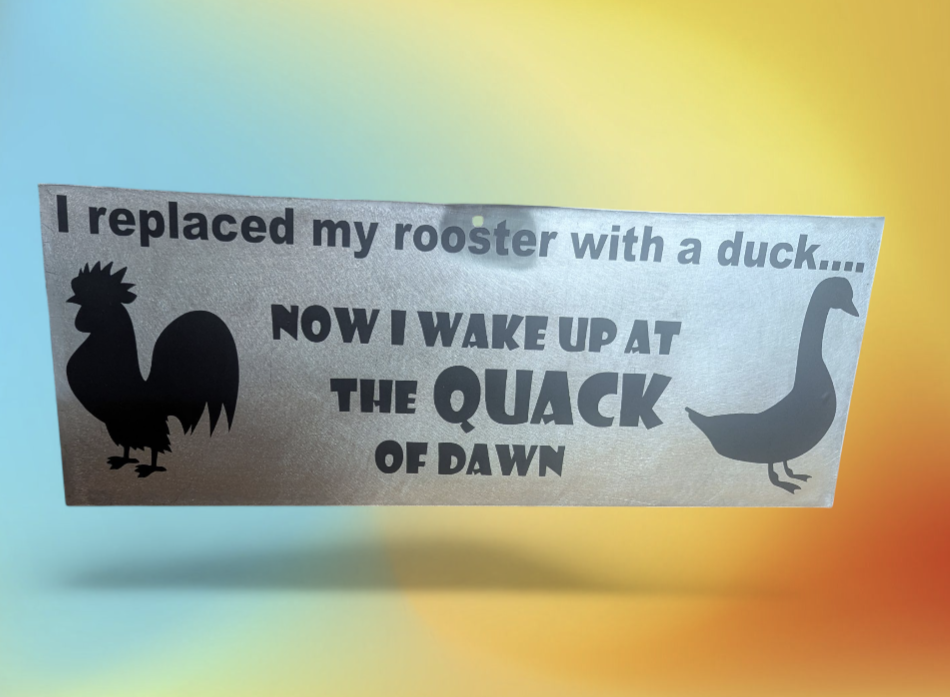 Replaced rooster plaque