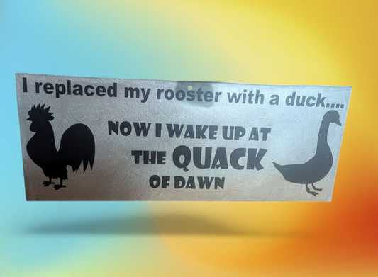 Replaced rooster plaque