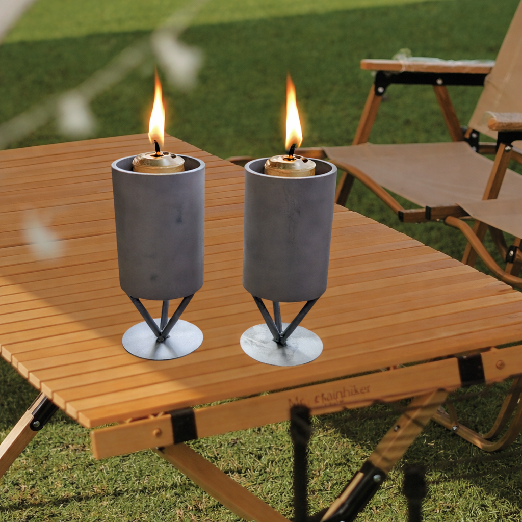 Tabletop Tiki torch holder